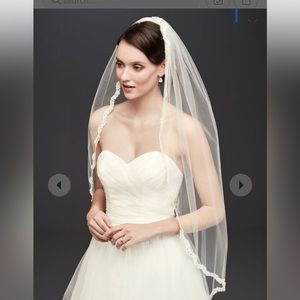 David’s bridal thin rhinestone border mid veil